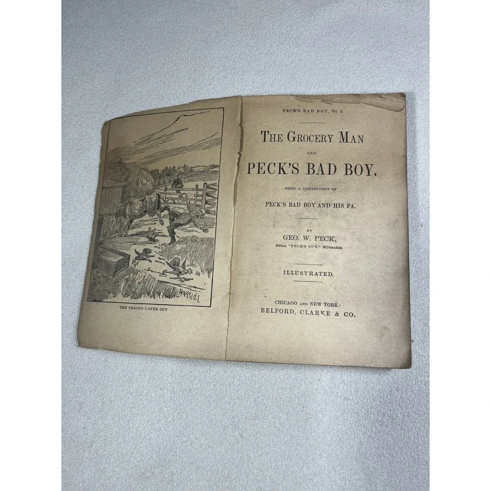 Pecks Bad Boy‎ No 2 The Grocery Man Peck's Bad Boy And His Pa Illustrated 1883